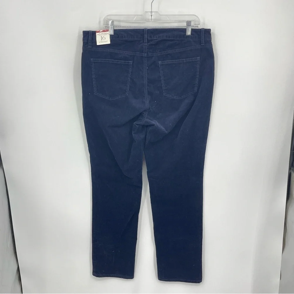 Talbots Flawless Five Pocket Slim Ankle navy blue‎ Corduroy Pants Sz 16